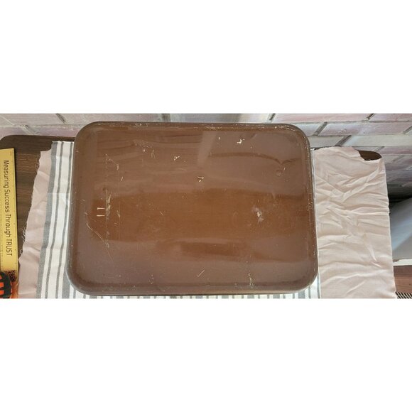 Vintage 1970s Metal Bread Box With Hinged Lid Fall Harvest Pumpkin Corn Graphics - Picture 6 of 10